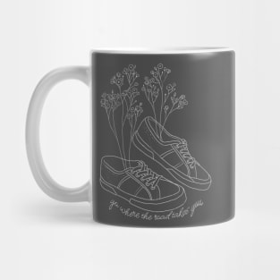 Shoes art with flowers white Mug